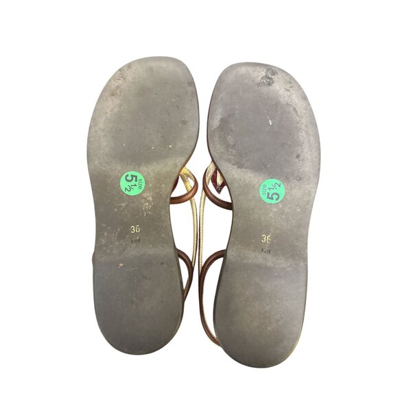 Prada Red & Beige Leather Floral Platform Sandals w/Adjustable Strap Size 5.5 - Picture 10 of 10